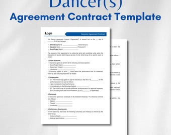 Editable Dancer Agreement Contract Template (Canva, PDF & Word)