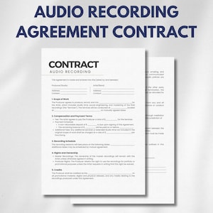 Bearbeitbare Aufnahmevertragsvorlage: Musikproduzentenvertrag (PDF & Word)