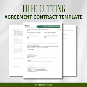 Editable Tree Cutting Service Agreement Template (Canva, PDF & Word)