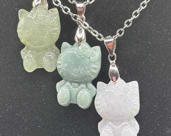 Genuine Jade Pendant Necklace: 18k Gold Plated Chain