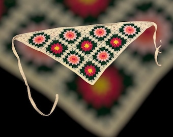 handmade crochet flower bandana