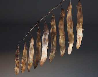 Kelp Seaweed Hanging Sculpture by KUKLAstudio. Brass Kinetic Mobile. Modern Interior. Art for home. Metal Wall Hanging.