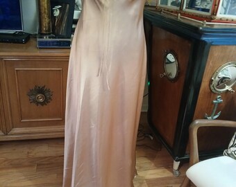 vintage  gold beaded  gown with beaded wrap