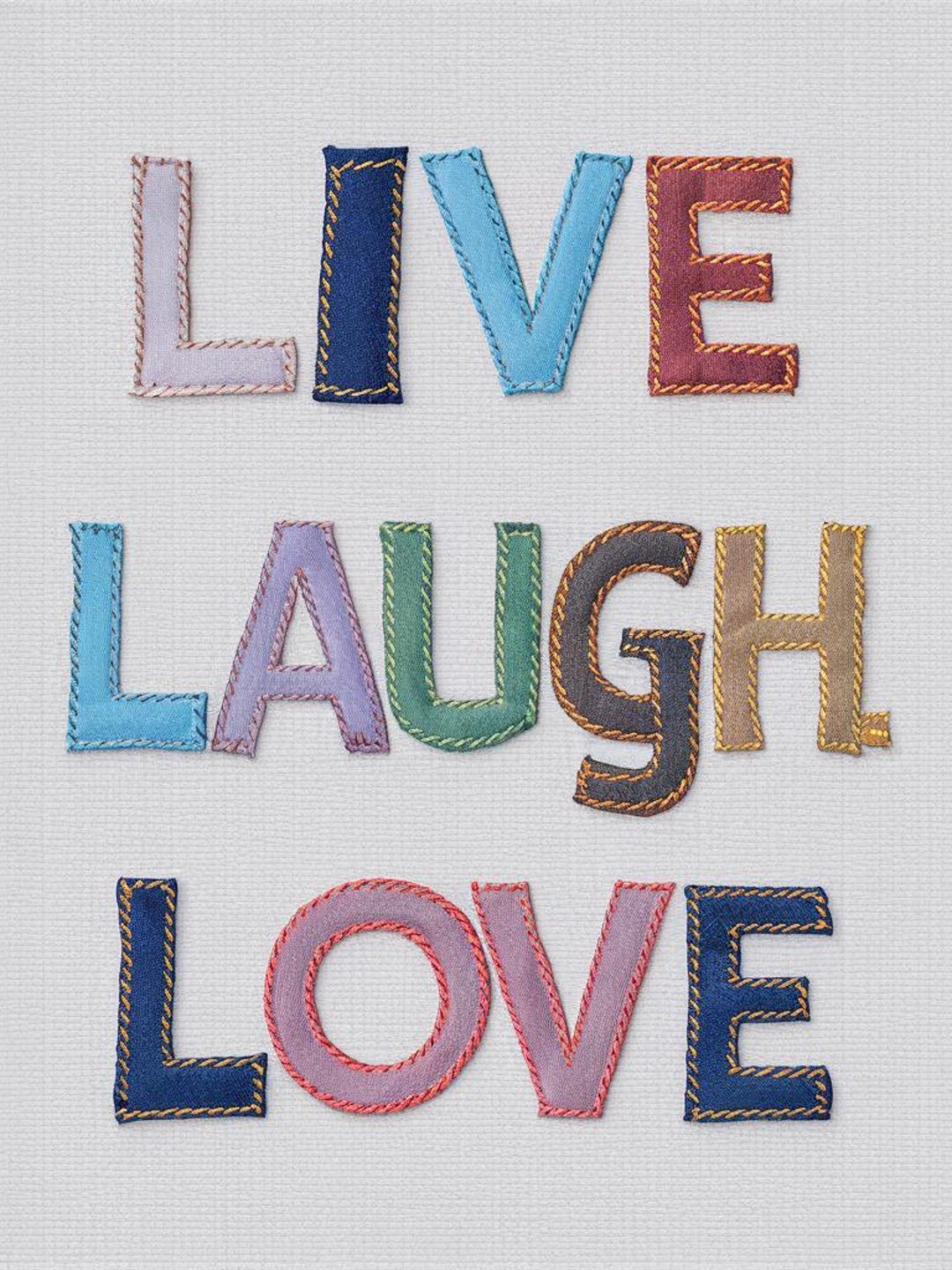 Live Laugh Love Wall Art, Inspirational Quote Decor, Modern Home Decor