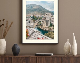 Mostar, Bosnia and Herzegovina Wall Art - Downloadable - Stari Most