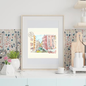 Carte postale d'art mural vintage téléchargeable à Venise, Italie