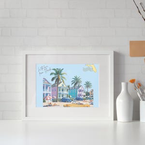 Florida Beach Inspired Downloadable Wall Art, Postcard