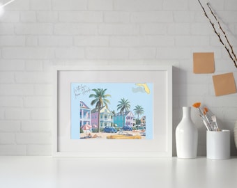 Florida Beach Inspired Downloadable Wall Art, Postcard