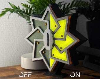 Sanemi Shinazugawa Anime LED Wind Lamp USB Power,Tsuba Katana Lightbox Demon Slayer Night Light, Anime Fan Room Decor,Gamer Collectors Gift