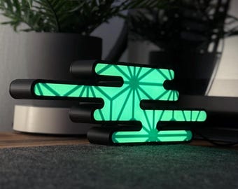 Tokito Muichiro Anime LED Mist Lamp USB Power, Tsuba Katana Lightbox Demon Slayer Night Light, Anime Fan Room Decor, Gamer Collectors Gift
