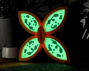 Shinobu Kocho Anime LED flower Lamp USB Power, Tsuba Katana Lightbox Demon Slayer Night Light, Anime Fan Room Decor, Gamer Collectors Gift