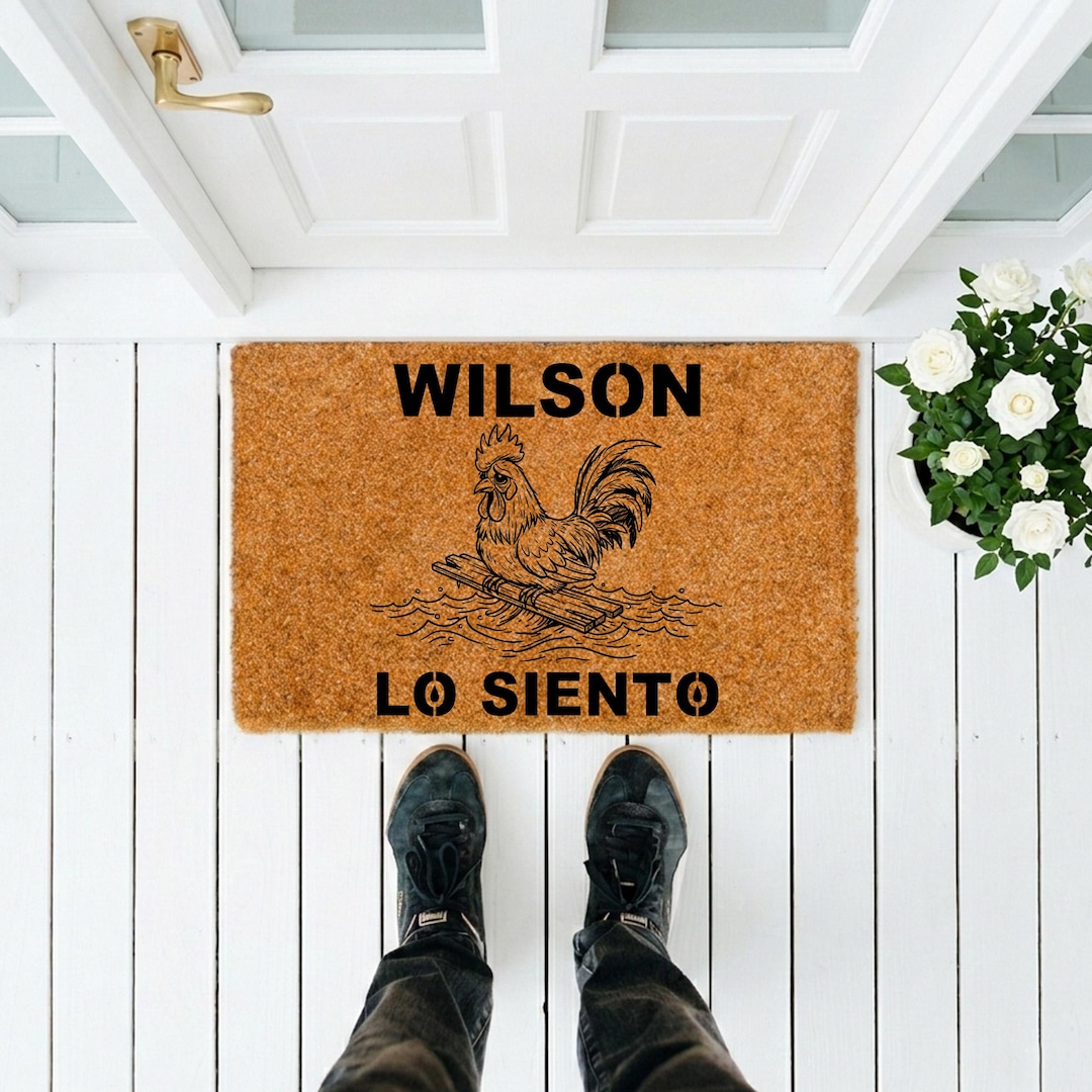 Sorry Rooster Wilson Lo Siento Doormat, Viral Rooster on A Raft Doormat, Wilson I Am ...