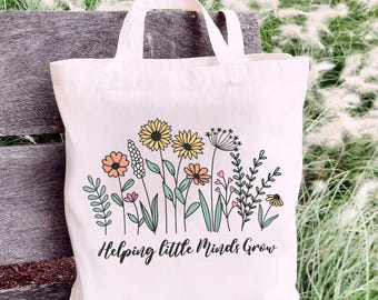 Teacher Wildflowers PNG, Helping Little Minds Grow PNG, Teacher Boho Flowers Png, Teacher Appreciation, Teacher Sublimation, Teacher PNG.
