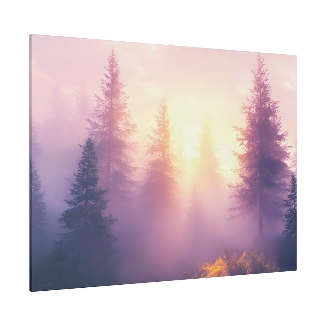 Eco Serene Sunrise Forest | Landscape Wall Art Canvas | Sustainable ...