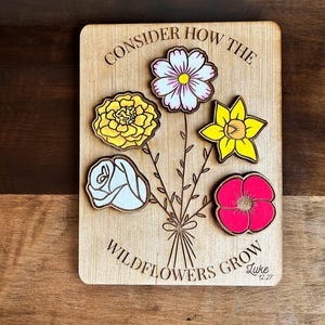 Wildflower Wooden Puzzle/ Baby Puzzle / Natural Toy / Nursery Decor