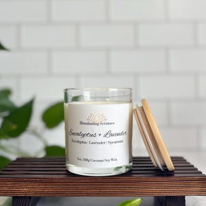 Lavender + Eucalyptus Candle | Coconut Soy Wax, Spa-Inspired Aromatherapy, Calming Floral + Fresh Scent, Relaxation Gift for Her or Him