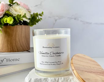 Vanilla Cashmere Candle | Coconut Soy Wax, Warm Amber Scent