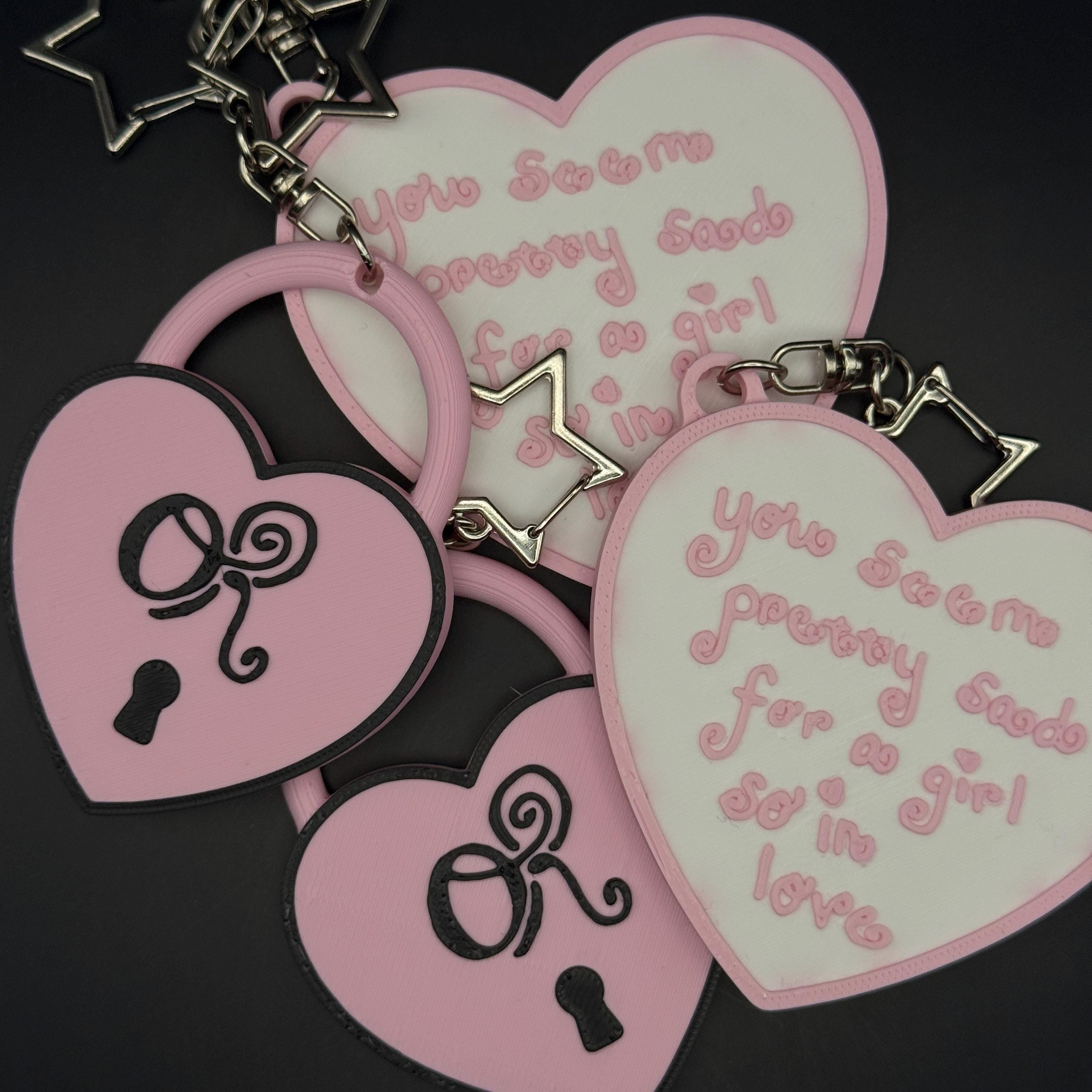 Machine Love Keychain Sad for a Girl in Love Keychains | Olivia's Padlock - Etsy