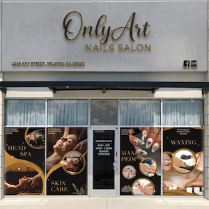 May include: Exterior of "Only Art Nails Salon" with a sign above the entrance. The salon offers head spa, skincare, manicure, pedicure, and waxing services. Business hours are displayed on the door.