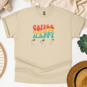 Kaffetröja, kaffe gör mig glad-tröja, present till kaffeälskare, söt kaffetröja, Java-tröja, rolig kaffetröja, retro kaffetröja