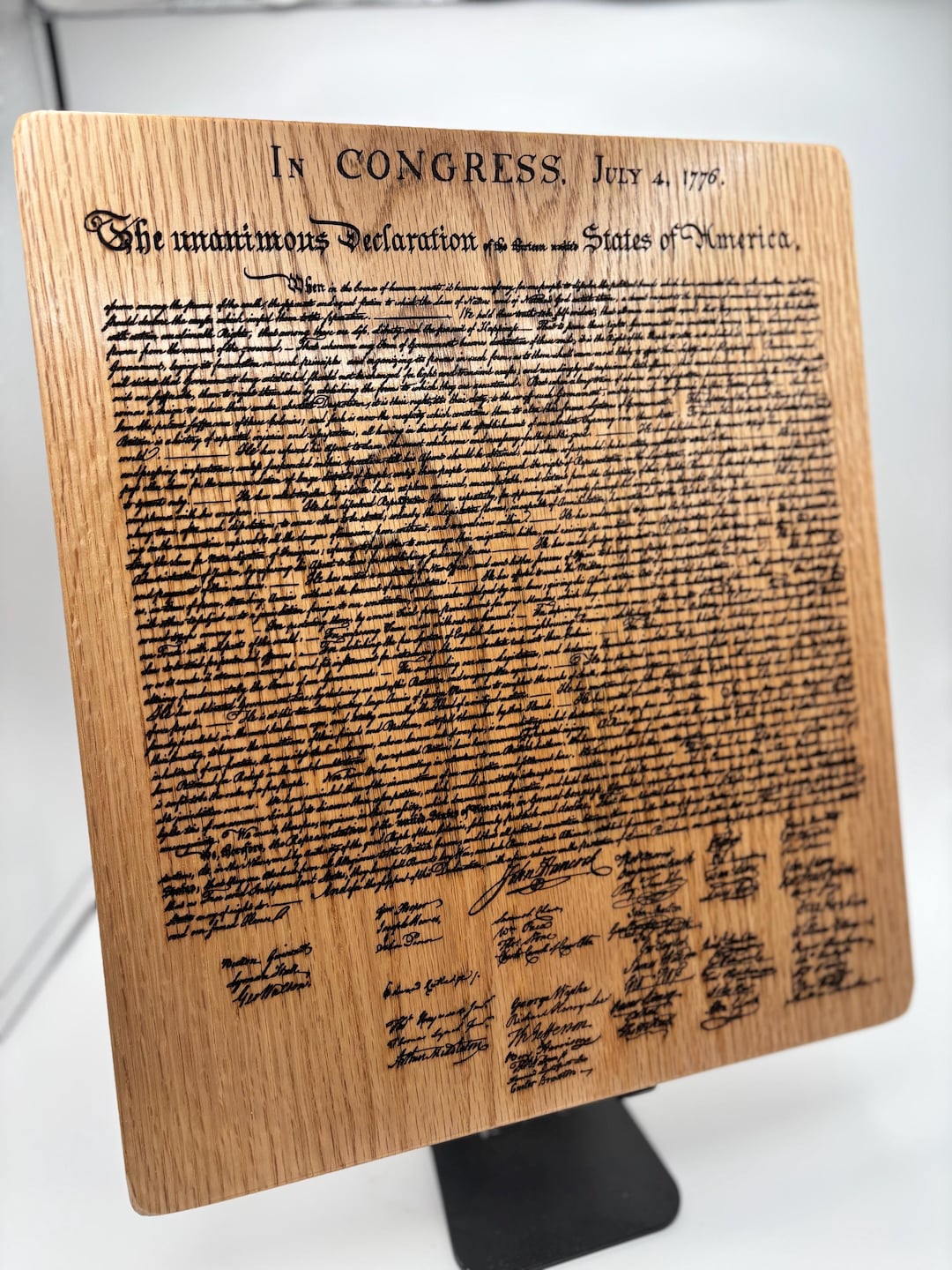 Declaration of Independence Wood Engraving | Patriotic Wall Art ...