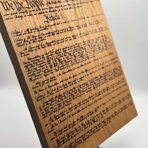 Constitution wood engraving