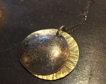 SOLUNA Solar Eclipse Necklace Sterling and Bronze Totality by ink jewelry