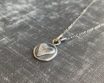 Dear Heart Necklace Sterling Silver Pendant Necklace by iNk Jewelry