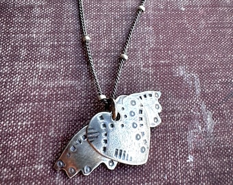 Winged Heart Sterling Silver Necklace by iNk Jewelry