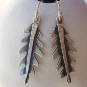 Fiddle Leaf Fern Earrings in Solid Sterling Silver by iNk Jewelry