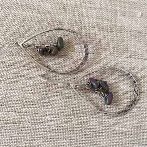 Lisbeth Sterling Silver Teardrop Earring with Pyrite nuggets image 3