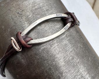 Bridle Leather & Sterling Silver Knotted Bracelet by iNk Jewelry