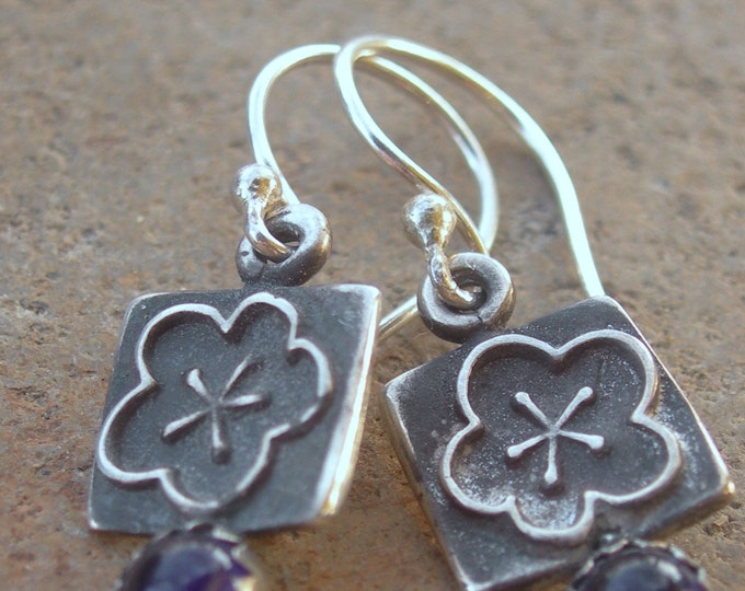 Pansy Purples Sterling and Amethyst Earrings