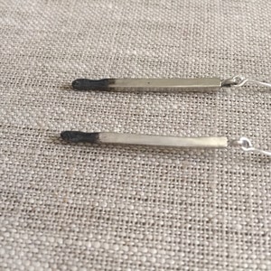 Burning Love Sterling Matchstick Earrings in Sterling Silver image 4