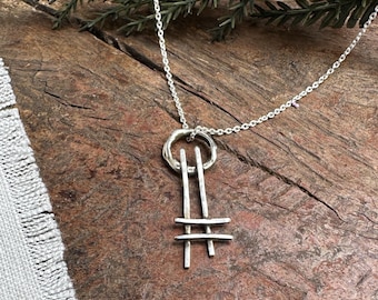 Sterling Silver Ladder to the Moon Necklace: Georgia O'Keeffe Inspired