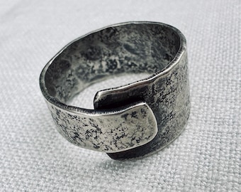 Wrapped Textured Sterling Silver Adjustable Ring by iNk Jewelry