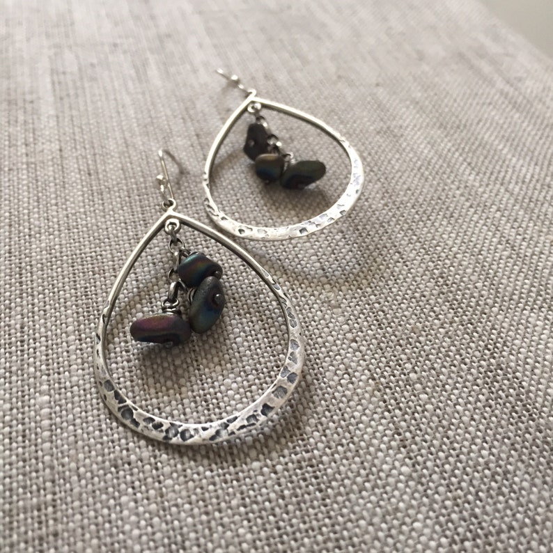 Lisbeth Sterling Silver Teardrop Earring with Pyrite nuggets image 5