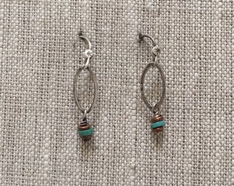 Cactus Night Sterling Silver, Turquoise & Copper Earrings