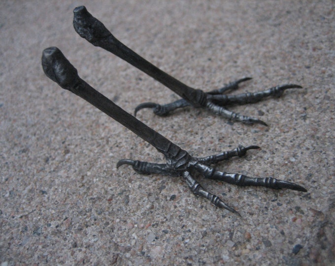 Woodland Crow Metal Bird Feet Sculptural