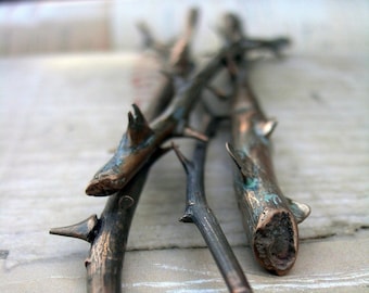 Bronze Rose Stem Sculpture Symbol of Enduring Love - Bouquet of 4 Stems Last Forever by iNk Jewelry