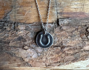 Horseshoe Cutie Sterling Silver Coin Necklace – Petite Lucky Charm by iNk Jewelry