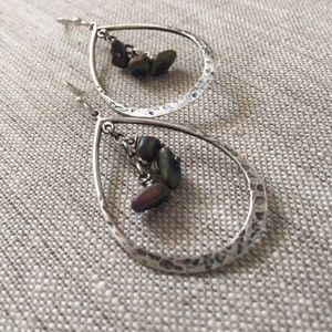 Lisbeth Sterling Silver Teardrop Earring with Pyrite nuggets image 1