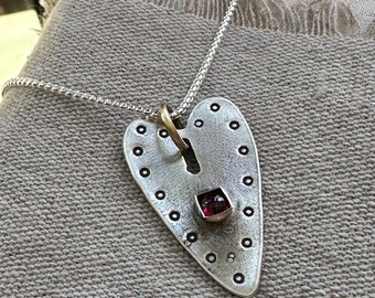 Love Squared Sterling Silver & Garnet Necklace by iNk Jewelry