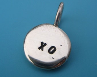 Recycled silver KISS and HUG CHARM xoxo - add initials