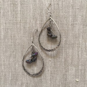 Lisbeth Sterling Silver Teardrop Earring with Pyrite nuggets image 2