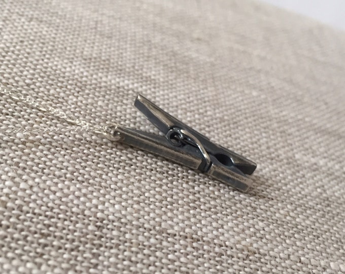 For My Clothespin Friend  - Sterling Silver Necklace