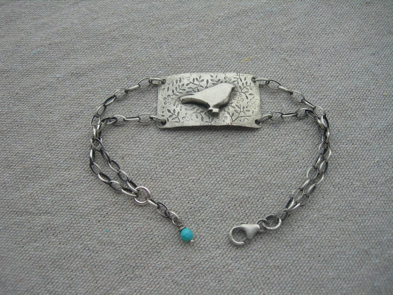 Kleine vogel Sterling zilveren armband afbeelding 2