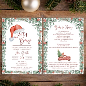 Christmas Baby Shower Invitation Template Santa Baby Baby Shower Invitation