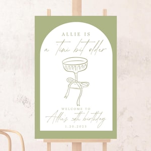A Tini Bit Older Birthday Party Sign Template Dirty Martini Birthday Party