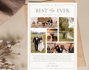 Wedding Thank You Card Template Digital Download Wedding Color Thank You Card Template Wedding Photo Thank You Card